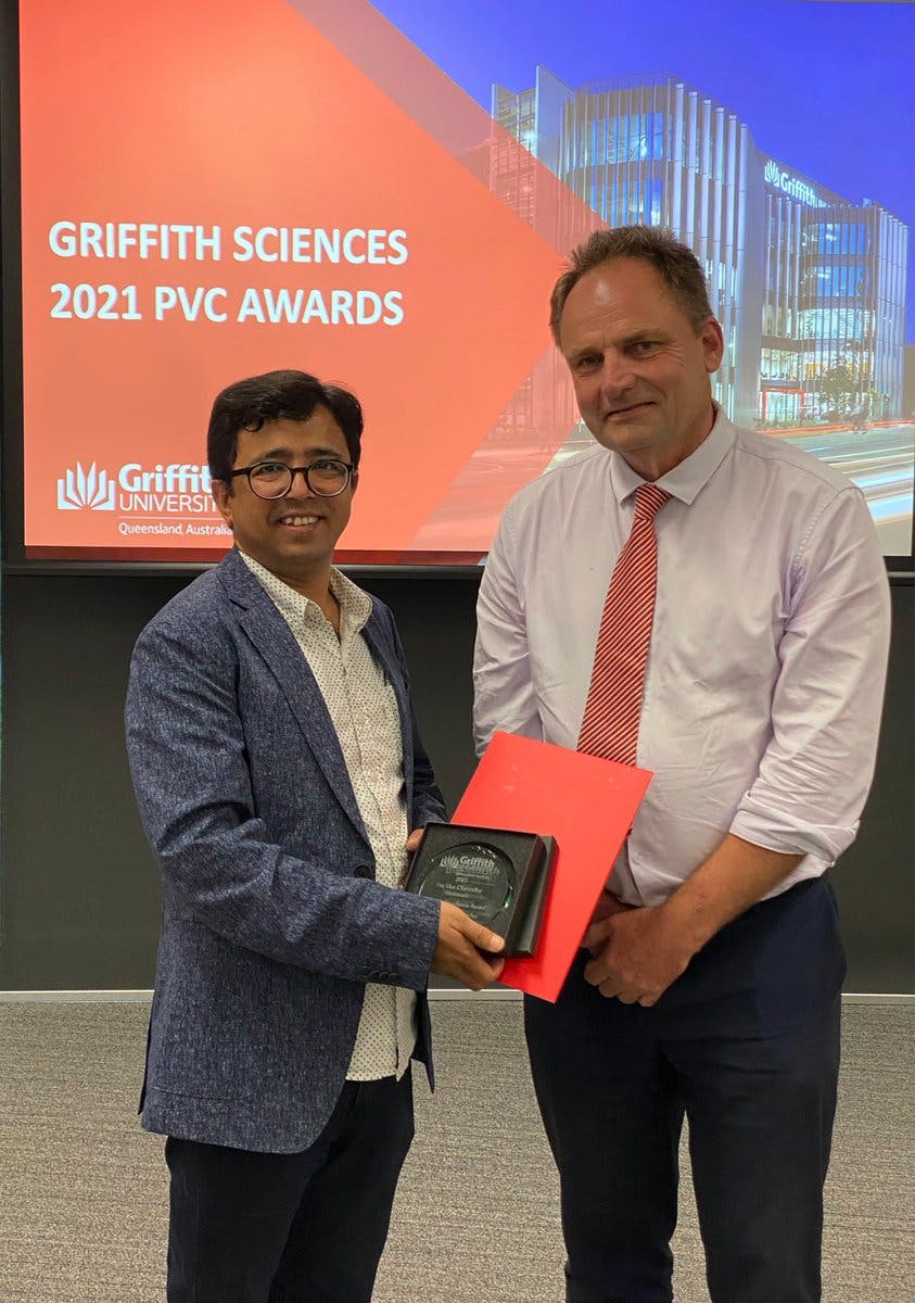 I am very humbled and honoured to receive the Griffith University Pro VC Science Excellence Award. I am grateful to my hard working students, RF, excellent collaborators as well as mentorship and support of Griffith’s senior leaders. Thank you.@GU_Sciences @QmncGriffith @GRIDD_GU https://t.co/gEJ3VNPuVM
